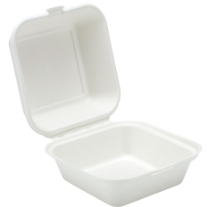 6" COMPOSTABLE BAGASSE BURGER BOX