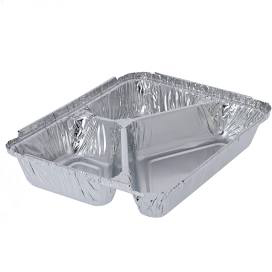 3 COMPARTMENT ALUMINUM FOIL FOOD CONTAINER