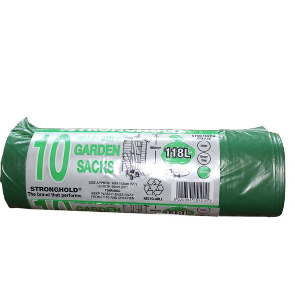 STRONGHOLD HEAVY DUTY GREEN GARDEN SACKS