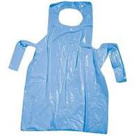 BLUE POLYTHENE DISPOSABLE APRONS ON A ROLL