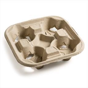 MOULDED PULP FIBRE 4 CUP HOLDER