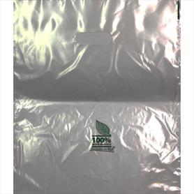 CLEAR BIODEGRADABLE PATCH HANDLE CARRIER BAG