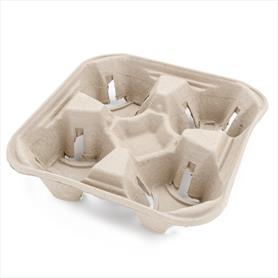 MOULDED PULP FIBRE 4 CUP HOLDER