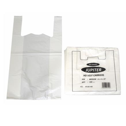 JUPITER - WHITE VEST CARRIER BAG