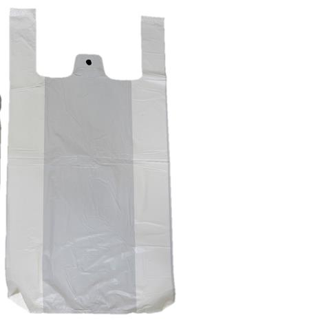 WHITE JUMBO VEST CARRIER BAG
