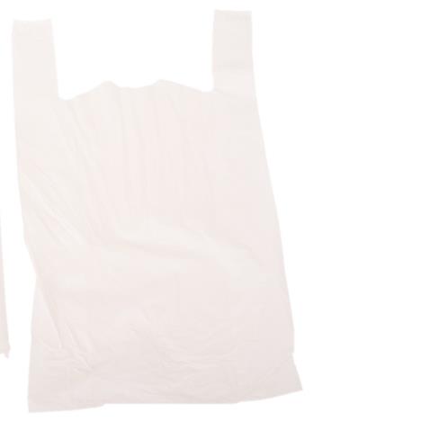 WHITE HEAVY DUTY VEST CARRIER BAG