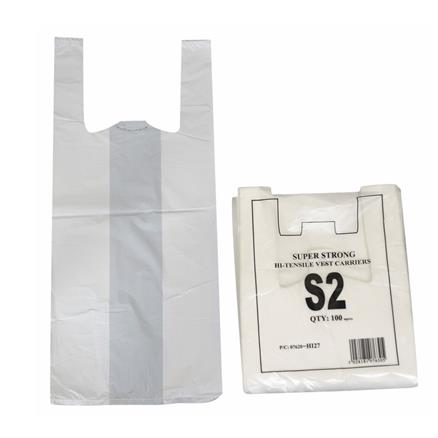 S2 - WHITE VEST CARRIER BAG