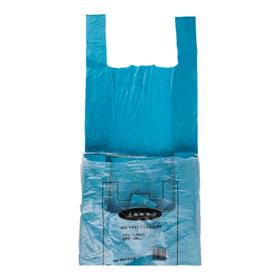4* LARGE - BLUE RECYCLED VEST CARRIER BAG