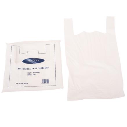 PANTHER - WHITE HEAVY DUTY VEST CARRIER BAG